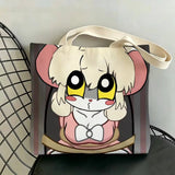 Talo Walk Terrible Mouse L-Lorna Large Canvas Tote Bag