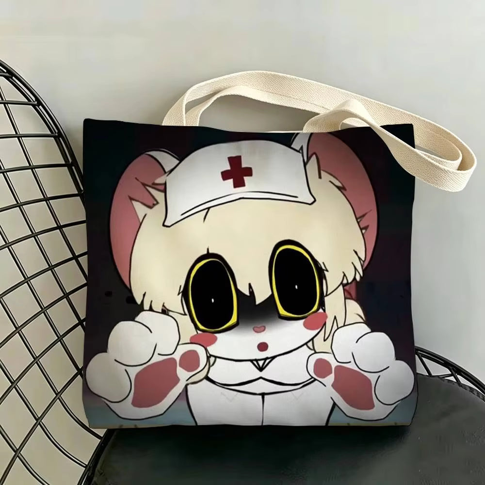 Talo Walk Terrible Mouse L-Lorna Large Canvas Tote Bag